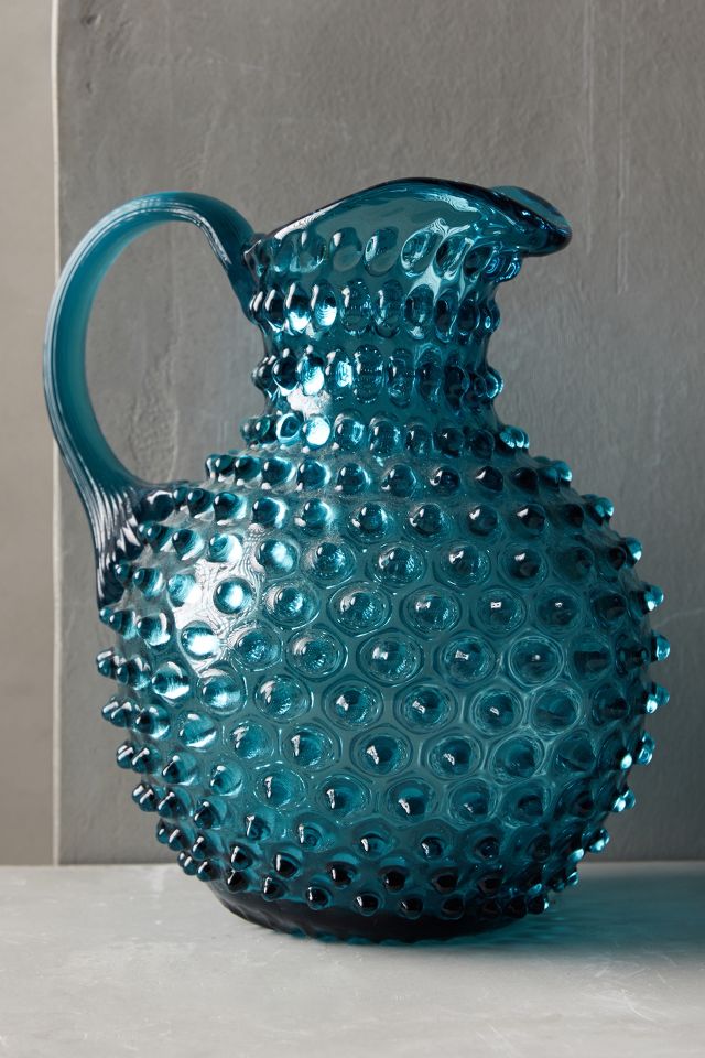 Hobnail Glass Water Pitcher / 58 oz