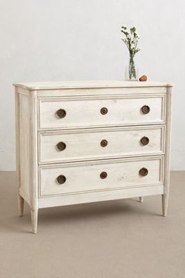 Washed Wood Three-Drawer Dresser
