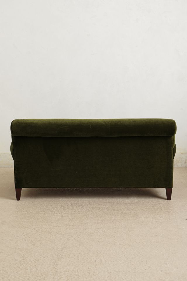 Velvet Willoughby Settee, Hickory #1
