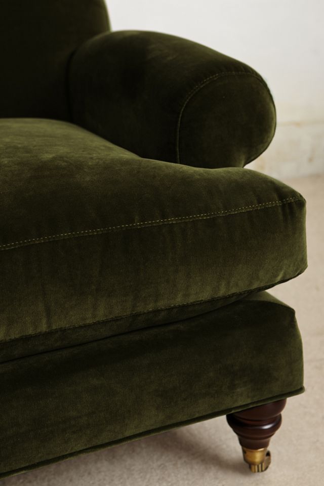 Velvet Willoughby Settee, Hickory #2