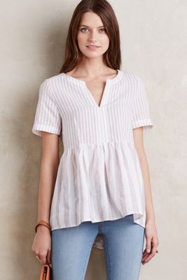 Vintage Stripe Peplum Top