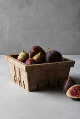 White Stripe Berry Basket