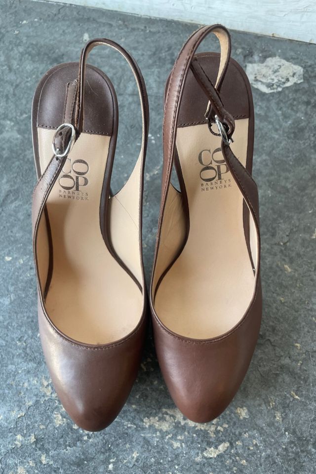 Barney's Co Op Brown Slingback Stilettos Heels Selected by The Curatorial Dept. #1