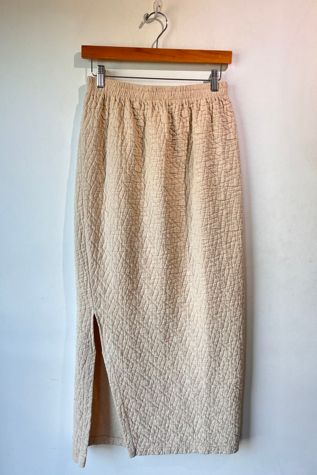 White Crane Quilted Maxi Skirt Selected by The Curatorial Dept.