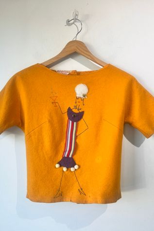 Reid & Reid Vintage Appliqué Champagne Shirt Selected by The Curatorial Dept.