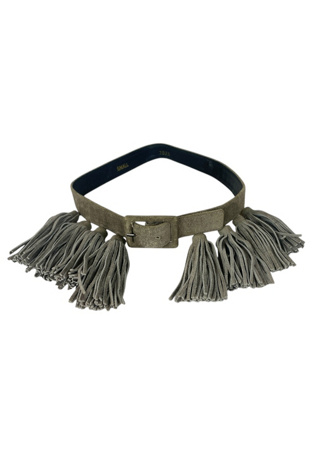Vintage Grey Suede Tassel Belt Selected By Ankh By Racquel