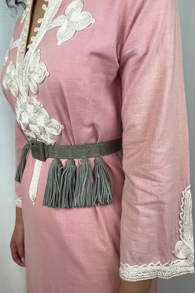 Vintage Grey Suede Tassel Belt Selected By Ankh By Racquel #1