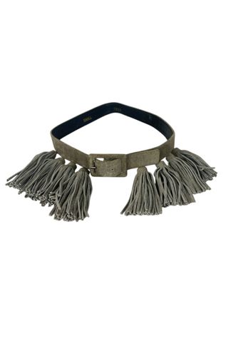 Vintage Grey Suede Tassel Belt Selected By Ankh By Racquel