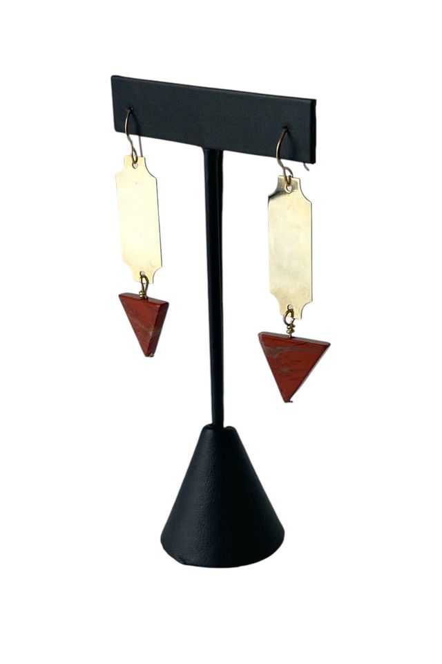 Vintage Gold And Red Jasper Earrings Selected By Ankh By Racquel #1