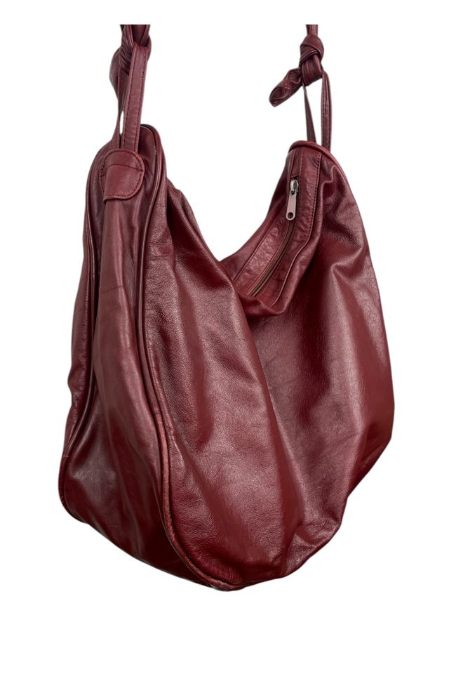 Vintage Large Maroon Leather Purse Selected By Ankh By Racquel #3