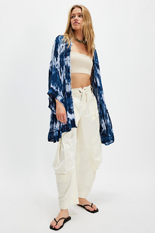 Everyday Tye Dye Open Duster by Free People in Blue