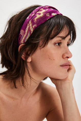 Cassidy Pashmina Headband by Curried Myrrh at Free People in Pink