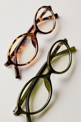Alexah Oval Blue Light Readers by Free People in Green