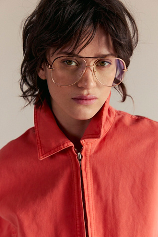 Cara Oversized Blue Light Readers by Free People in Pink