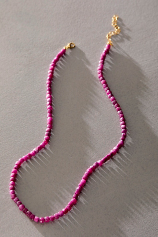 Atma Prema Natural Stone Necklace at Free People in Red
