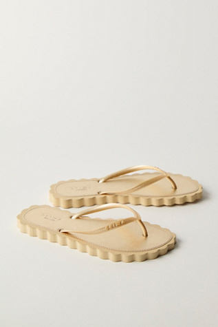 Cookie Cutter Scalloped Flip Flops by Brizza Arezzo at Free People in Gold, Size: US 8