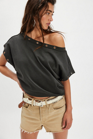 We The Free Billie Tee at Free People in Black, Size: L