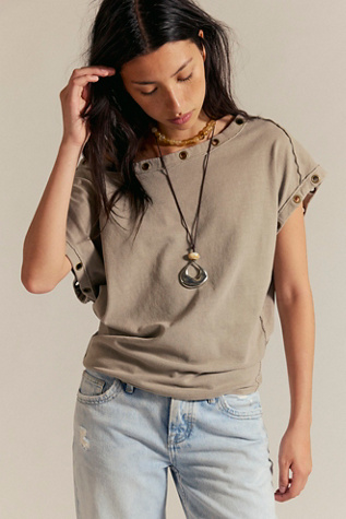 We The Free Billie Tee at Free People in Tan, Size: XL