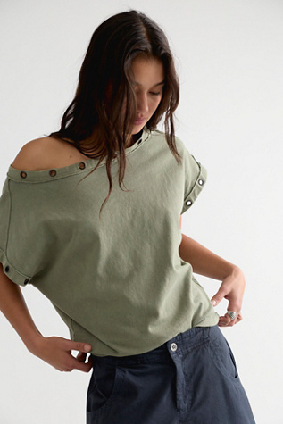 We The Free Billie Tee at Free People in Laurel Oak, Size: XL