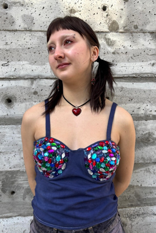 1980s Beaded Bustier Top Selected by Nomad Vintage