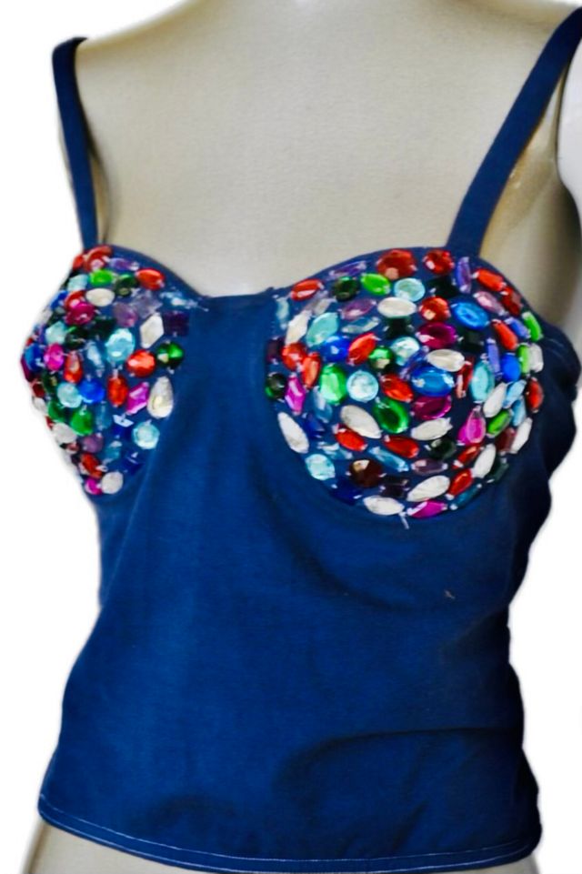 1980s Beaded Bustier Top Selected by Nomad Vintage #1