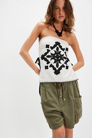 Sophie Embroidered Tube Top at Free People in Ivory Combo, Size: Large