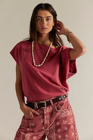 We The Free Ventura Tee at Free People in Cardinal, Size: Small