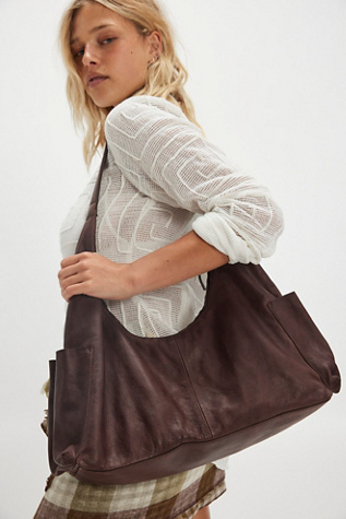 Weho Slouchy Tote Bag by Free People in Espresso