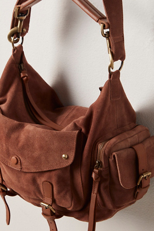 Женская сумка FP Collection Palermo Suede Shoulder, цвет: Бежевый — фото 4