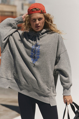 Sprint To The Finish Graphic Hoodie by FP Movement at Free People, Heather Grey, S
