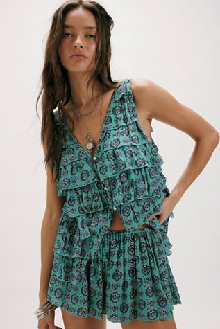 Ruffle Me Up Set by Free People in Blue, Size: M