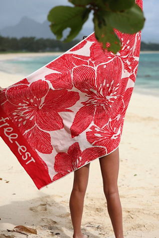 free-est Coastal Wildflower Beach Towel at Free People in Red