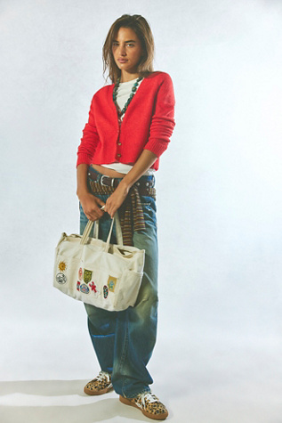 Kiss My Patch Tote at Free People in Tan