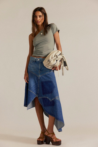 We The Free Piece Of Work Denim Midi Skirt