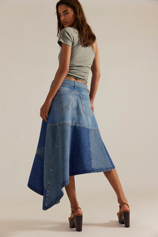 We The Free Piece Of Work Denim Midi Skirt