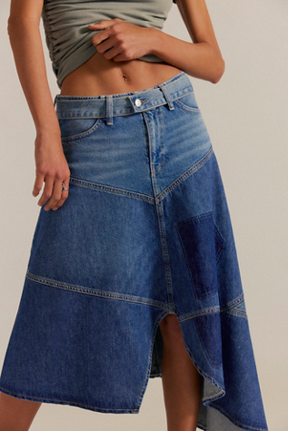 We The Free Piece Of Work Denim Midi Skirt
