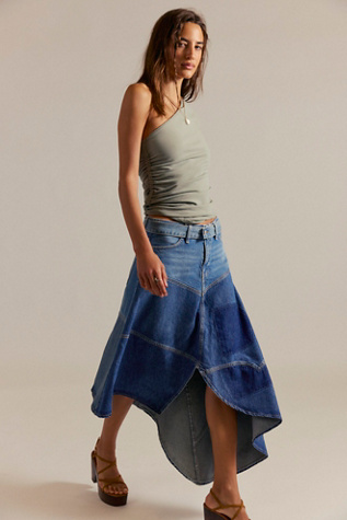 We The Free Piece Of Work Denim Midi Skirt