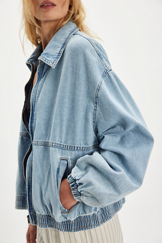 We The Free Birdie Denim Jacket at Free People in Mockingboard Wash, Size: Medium