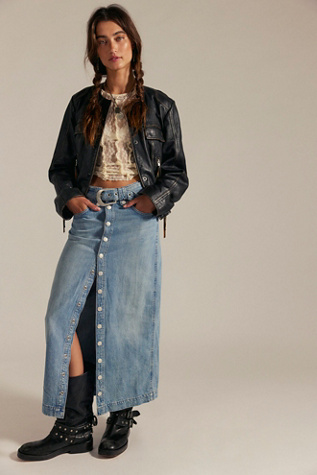 We The Free Astoria Denim Maxi Skirt