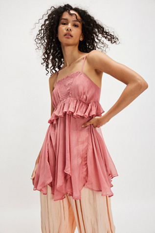 Freya Frill Top by Free People in Pink, Size: M