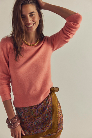 Malibu Cashmere Crewneck by Free People in Orange, Size: S