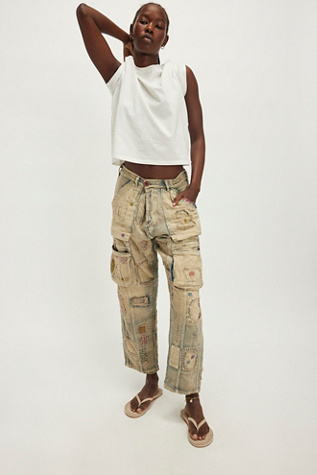 Magnolia Pearl Quilted Jeans at Free People in Light Wash
