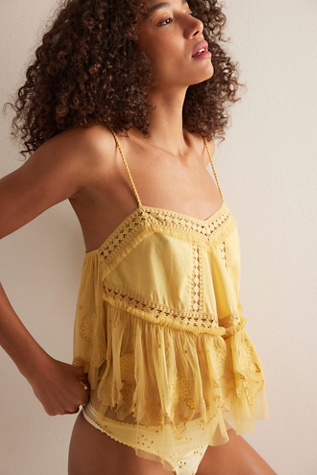 Sweet Escape Cami by Intimately at Free People in Buttered Popcorn, Size: Large