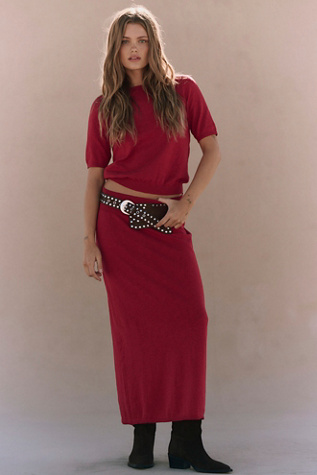 Isabella Sweater Skirt Co-Ord by free-est at Free People in Deep Cherry, Size: XS