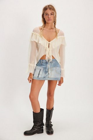 The Tales Reworked Denim Skirt