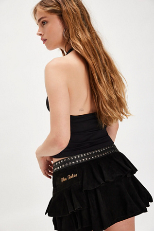 The Tales Wrap Leather Frill Skirt