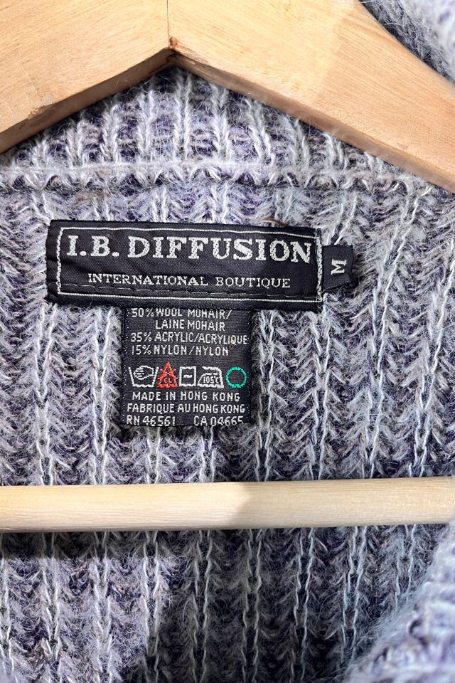 I.B. Diffusion Purple and Grey Cape Shoulder Cardigan Selected by The Curatorial Dept. #2