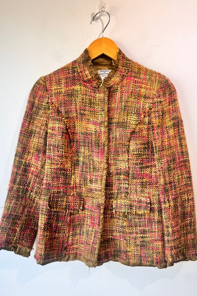 Philosophy Pink and Green Tweed Jacket Selected by The Curatorial Dept. #2