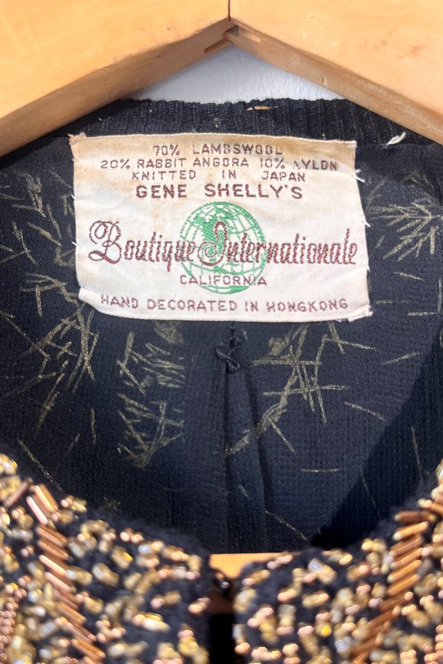 Vintage Gene Shelly's Black Gold Beaded Cardigan Selected by The Curatorial Dept. #3