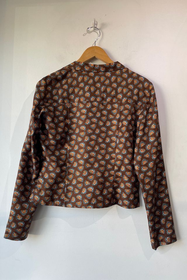 Doen Brown Patterned Silk Abena Blouse Selected by The Curatorial Dept. #2